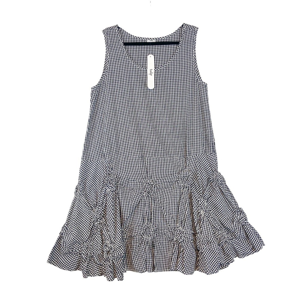 Tulip Matilda Tunic Dress‎ XS Cotton Sleeveless Lagenlook Cottagecore Ruffle
